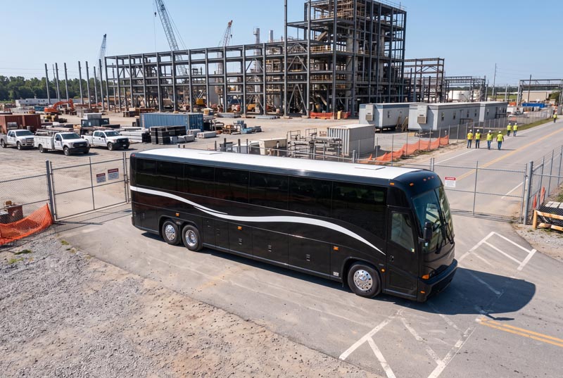 Construction Site Shuttle Bus Rentals in Cambridge, MA